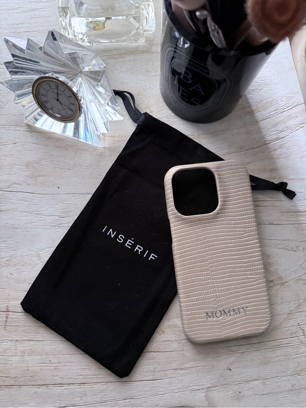 INSÉRIF Beige Textured Phone Case for iPhone 14 Pro